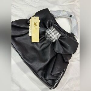 Black leather fashion Handbag NWT